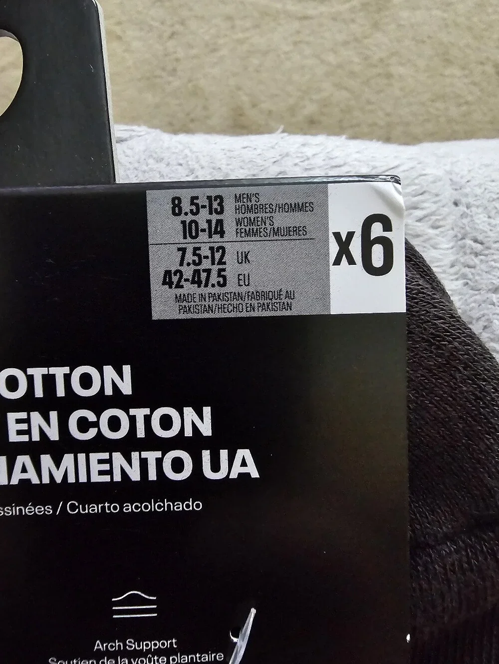 Under Armour Mens Performance Training Cotton Cushioned Quarter Socks -SZ 8.5-13